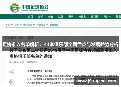 足协准入名单解析：44家俱乐部全面盘点与发展趋势分析